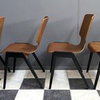 Set Of 4 Wilkhahn Wood Chairs 1960S Stackable thumbnail 6