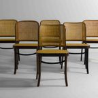 Set Van 6 Vintage Mid-Century Thonet 811 Stoelen Door Josef Hoffmann thumbnail 2