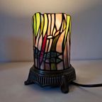 Vintage Glas In Lood Lamp Libelle Tiffany Stijl Lamp thumbnail 8