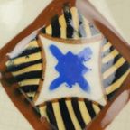 Abstracte Belgische Art Deco Vaas Amc Wit Blauw Zwart Craquelé Aardewerk thumbnail 5