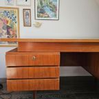 Prachtig Design Houten Bureau Uit De Jaren 60/70. thumbnail 4