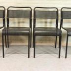 Vintage Postmodern Set Van 4 Metalen Stoelen, Zwart thumbnail 7