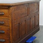 Klassiek En Functioneel Groot Antiek Bureau/ Partner Desk In Engelse Stijl thumbnail 13
