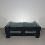 Two-seat Sofa “bastiano” From Afra & Tobia Scarpa For Gavina, Italy 60s. Black Solid Wood Frame A thumbnail 26