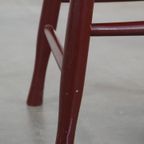 Vintage Hollandse Boeren Eetkamer/bijzetstoel Gemaakt Van Bordeaux Rood Gekleurd Hout thumbnail 4