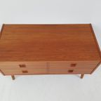 Vintage Deense Ladekast Teak | 4 Lades Teak Fineer thumbnail 6