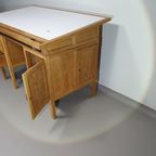 Large Oak Architect Desk / Table 1940'S thumbnail 2