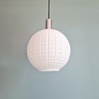 Vintage Getextureerde Witte Opaline Hanglamp, 1960-70 thumbnail 4