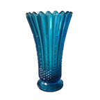Prachtige Blauwe Glazen Vaas Ca 1930 1940 Art Deco thumbnail 2