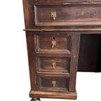 Vintage Bureau / Antieke Massief Bureau Met Lades thumbnail 7