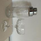 Vintage Cocktail Shaker Glas / Zilver thumbnail 4