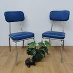 Vintage Mid Century Chroom En Skai Buizen Stoelen thumbnail 13
