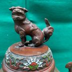 Bronzen Cloisonné Vaas. thumbnail 6