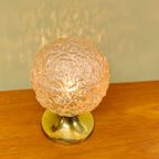 Vintage Tafellamp Bollampje Bedlampje Lamp Messing Glas thumbnail 5