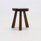 Artisan Stained Pine Stool France 1950S thumbnail 5