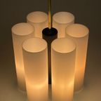 Vintage Hanglamp / Kroonluchter, Melkglazen Kokers, Duitsland 1970'S thumbnail 10