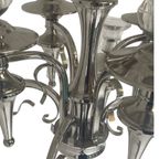 Xxl Candelabra - Floormodel - Holds 9 Candles - Chromed Metal And Glass Tops - 150Cm Tall! thumbnail 8