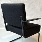 Retro Fauteuil Nieuw Lounge Chair Armstoel Zwart Stof Stoel thumbnail 4