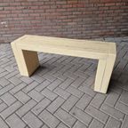 Vintage Halbank Volhout Grenen Bankje Tuinbank Bank thumbnail 6
