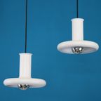 Prachtig Paar Puur Witte Hans Due Lampen - Model Optima - Nordic Design| Lampje Uit De Jaren 70 | thumbnail 2