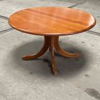 Vintage Scandinavische Salontafel, Rond, Teak thumbnail 8