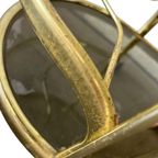Vintage Gouden Barcart / Bijzettafeltje Met Fumé Glas thumbnail 9