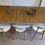 Prachtige Witte Landelijke Teak Eettafel 200 Bij 100 Cm thumbnail 3