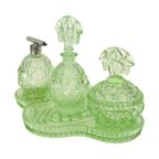 Groene Kristallen Toiletset Boudoirset Art Deco Stijl Parfum thumbnail 4