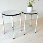 2 Xretro Vintage Kruk Stoel Jaren 70 Plantentafel thumbnail 5