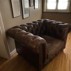 Vintage Chersterfield Club Fauteuil Cognac Leer thumbnail 9