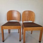 2 Amsterdamse School Art Deco Stoelen thumbnail 4