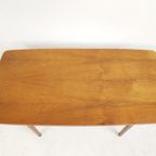 Vintage Salontafeltje | Bijzettafel Teak Fineer Messing thumbnail 7