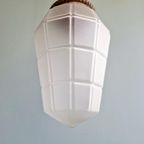 Art Deco Hanglamp In Gefacetteerd Gesatineerd Glas, Jaren 20 thumbnail 4