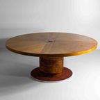 Grote Ronde Mid-Century Wortelhouten Eettafel 186Cm, 1960 thumbnail 6