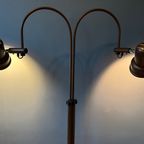 Mid Century Bruine Gepo Vloerlamp Met Dubbele Boogkegel thumbnail 4