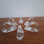 Vintage Set Van 6 Handgemaakte Glazen Servetringen thumbnail 2