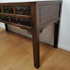 Grote Antieke Vintage Ladekast, Sidetable Muurtafel, Toonbank thumbnail 8