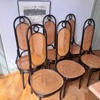 Set Van 6 Hoge Vintage Bentwood “Long John” Thonet thumbnail 5
