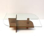 Vintage Houten Salontafel Met Glazen Blad Gemaakt In De Jaren ’70 thumbnail 6
