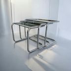 Set Van 3 Vintage Chromen Nesting Tables / Bijzettafels thumbnail 2