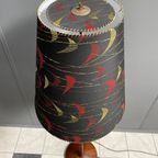 Danish Teak Floor Lamp With Black And Red , Yellow Shade 1960S thumbnail 9