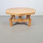 Brutalistische Eiken Salontafel Achthoek Rustiek Japandi ´60 thumbnail 8