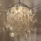 Capiz Schelpen Hanglamp Vintage Chrome Frame thumbnail 4