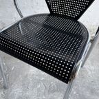 Pair Of 2 Metal Office Chairs With Peforated Design thumbnail 4