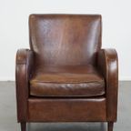 Statige, In Goede Staat Verkerende En Comfortabele Schapenleren Fauteuil/Armchair thumbnail 3