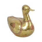 Vintage Decoratief Eenden Beeld Gehamerd Koper Messing Hout thumbnail 5