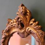Rococo-Stijl Vergulde Gegoten Gipsen Wandspiegel, Midden 20E Eeuw thumbnail 3