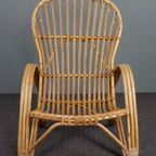 Zeldzame Rotan Fauteuil, Rohé Noordwolde, 1950 thumbnail 3