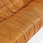 Piumino Cognac Leather Sofa By Jonathan De Pas For Dall’Oca 1970S Italy thumbnail 4