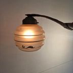 Art Deco Hanglamp Messing Hout Kroonluchter thumbnail 11